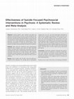 Research paper thumbnail of Effectiveness of Suicide-Focused Psychosocial Interventions in Psychosis: A Systematic Review and Meta-Analysis