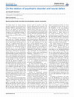 Research paper thumbnail of On the relation of psychiatric disorder and neural defect