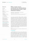 Research paper thumbnail of RISE: an open-source architecture for interdisciplinary and reproducible human–robot interaction research