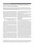 Research paper thumbnail of Communication with Patients on Mechanical Ventilation: A Review of Existing Technologies