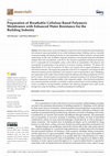 Research paper thumbnail of Preparation of Breathable Cellulose Based Polymeric Membranes with Enhanced Water Resistance for the Building Industry