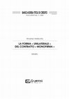 Research paper thumbnail of La forma  «unilaterale» del contratto «monofirma»