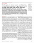 Research paper thumbnail of Which way to the dawn of speech?: Reanalyzing half a century of debates and data in light of speech science