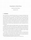 Research paper thumbnail of Using Statistics to Protect Privacy