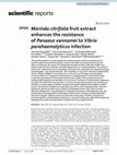 Research paper thumbnail of Morinda citrifolia fruit extract enhances the resistance of Penaeus vannamei to Vibrio parahaemolyticus infection