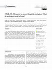 Research paper thumbnail of COVID-19: Measures to prevent hospital contagion. What do urologists need to know?