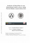 Research paper thumbnail of Analysis of blood flow in one dimensional elastic artery using Navier-Stokes conservation laws