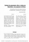 Research paper thumbnail of Estímulo Do Pensamento Crítico e Criativo Em Matemática: Uma Proposta De Oficinas