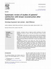 Research paper thumbnail of Systematic review of studies of patients’ satisfaction with breast reconstruction after mastectomy