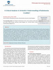 Research paper thumbnail of A Critical Analysis: Is Aristotle’s Understanding of Eudaimonia Credible?