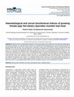 Research paper thumbnail of Haematological and serum biochemical indices of growing female pigs fed dietary Spondias mombin leaf meal