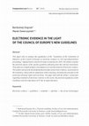 Research paper thumbnail of Electronic Evidence in the Light of the Council of Europe’s New Guidelines