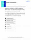 Research paper thumbnail of Promoting resilience in work rehabilitation: development of a transdiagnostic intervention