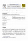 Research paper thumbnail of Global stability of the endemic equilibrium in infinite dimension: Lyapunov functions and positive operators