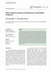 Research paper thumbnail of Effects of Biomass Energy on Recycling from a Sustainability Perspective