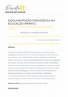 Research paper thumbnail of DOCUMENTAÇÃO PEDAGÓGICA NA EDUCAÇÃO INFANTIL – ISSN 1678-0817 Qualis B