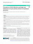 Research paper thumbnail of Prevalence of HIV infection and high-risk behaviors in truck and bus drivers in Kurdistan province