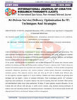 Research paper thumbnail of AI-Driven Service Delivery Optimization In IT: Techniques And Strategies