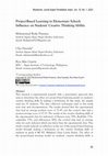 Research paper thumbnail of Project-Based Learning in Elementary School: Influence on Students' Creative Thinking Ability