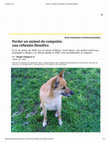 Research paper thumbnail of Perder un animal-de-compania: una reflexion filosofica