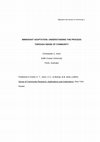 Research paper thumbnail of Migration and sense of community 1 IMMIGRANT ADAPTATION: UNDERSTANDING THE PROCESS THROUGH SENSE OF COMMUNITY