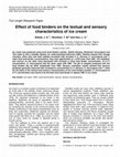 Research paper thumbnail of Effect of food binders on the textual and sensory characteristics of ice cream