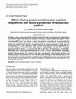 Research paper thumbnail of Effect of whey protein enrichment on selected engineering and sensory properties of Pasteurised yoghurt