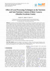 Research paper thumbnail of Effect of Local Processing Techniques on the Nutrients and Anti-Nutrients Content of Bitter Cassava (Manihot Esculenta Crantz)