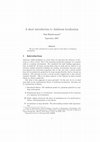 Research paper thumbnail of A Short Introduction to Anderson Localization