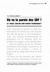 Research paper thumbnail of Où va la parole des SDF ?