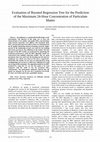 Research paper thumbnail of Evaluation of Boosted Regression Tree for the Prediction of the Maximum 24-Hour Concentration of Particulate Matter