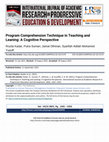 Research paper thumbnail of Program Comprehension Technique in Teaching and Leaning: A Cognitive Perspective