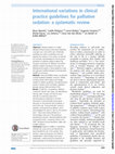 Research paper thumbnail of International variations in clinical practice guidelines for palliative sedation: a systematic review