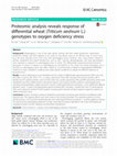 Research paper thumbnail of Proteomic analysis reveals response of differential wheat (Triticum aestivum L.) genotypes to oxygen deficiency stress