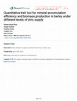 Research paper thumbnail of Quantitative trait loci for mineral accumulation efficiency and biomass production in barley under different levels of zinc supply