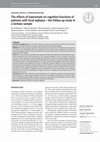 Research paper thumbnail of The effects of topiramate on cognitive functions of patients with focal epilepsy - a follow-up study in a Serbian sample