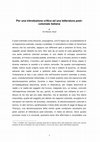 Research paper thumbnail of Per una introduzione critica ad una letteratura postcoloniale italiana