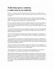 Research paper thumbnail of Todo tiene pros y contras y cada cosa en su contexto