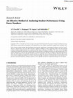 Research paper thumbnail of An Effective Method of Analysing Student Performance Using Fuzzy Numbers