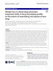 Research paper thumbnail of Weight-loss in obese dogs promotes important shifts in fecal microbiota profile to the extent of resembling microbiota of lean dogs