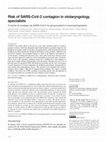 Research paper thumbnail of Risk of SARS-CoV-2 contagion in otolaryngology specialists