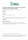 Research paper thumbnail of Therapist and individual experiences and perceptions of music therapy for adolescents who stutter: A qualitative exploration