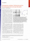 Research paper thumbnail of Homogeneous nucleation: Patching the way from the macroscopic to the nanoscopic description