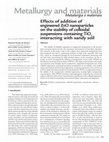 Research paper thumbnail of Effects of addition of engineered ZnO nanoparticles on the stability of colloidal suspensions containing TiO2 interacting with sandy soil