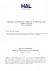 Research paper thumbnail of Quelques problèmes de stabilité et de bifurcation des solides visqueux