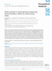 Research paper thumbnail of Public interest in whole genome sequencing and information needs: an online survey study