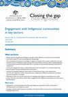 Research paper thumbnail of Engagement with Indigenous communities in key sectors