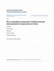 Research paper thumbnail of Who is marginalized in energy justice? Amplifying community leader perspectives of energy transitions in Ghana