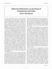 Research paper thumbnail of Editorial: Reflections on the Bond of Communion and Unity