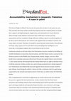 Research paper thumbnail of Accountability mechanism in jeopardy: Palestine -A case in point